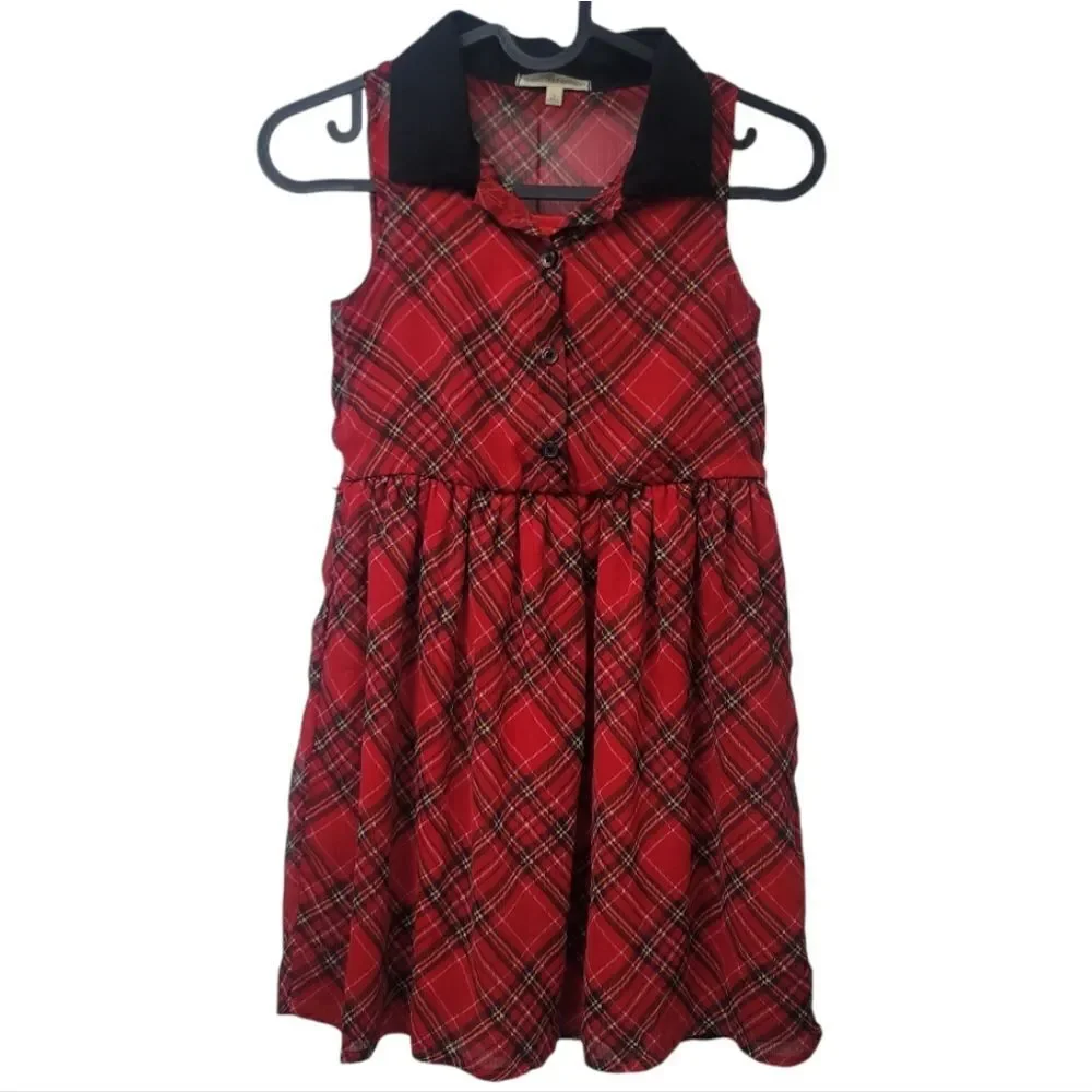 Self esteem plaid sleeveless dress, size 8